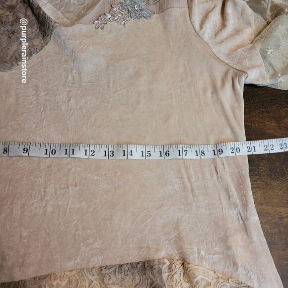 Vtg Spencer Alexis Ethereal Top Skirt Set Sz 12 Floral Chiffon Lace Coquette - Picture 8 of 14